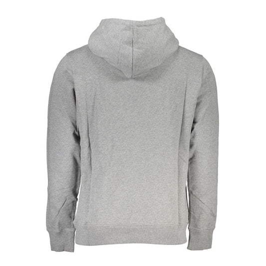 Calvin Klein Chic Gray Hooded Sweatshirt with Central Pocket