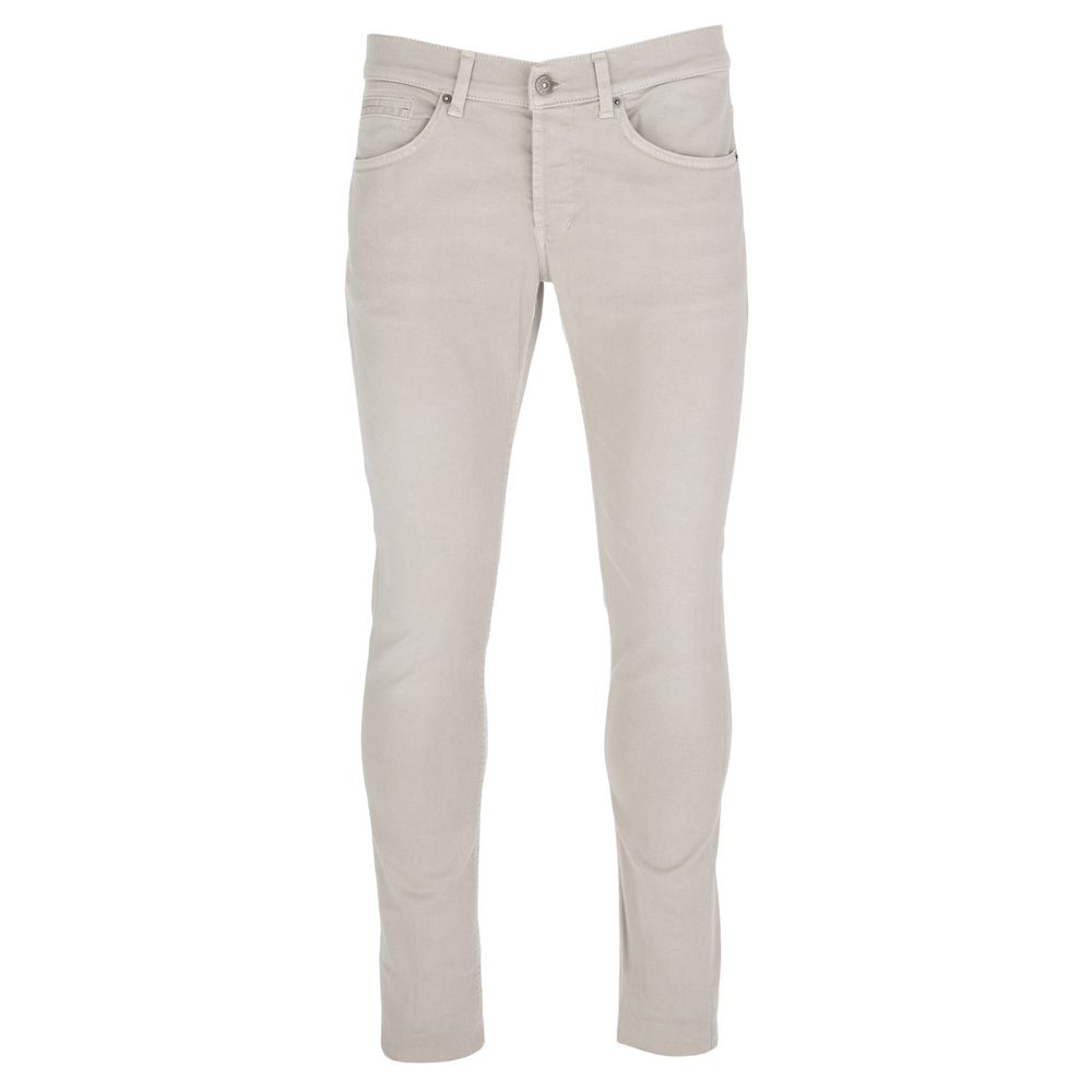 Chic Beige Stretch Cotton Trousers - SEHABRANDS