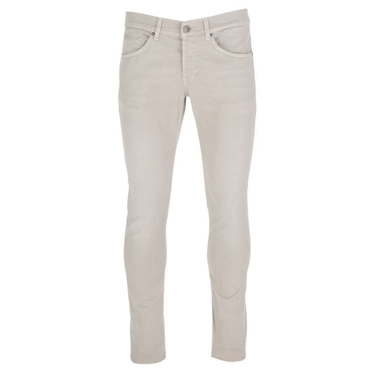 Chic Beige Stretch Cotton Trousers - SEHABRANDS