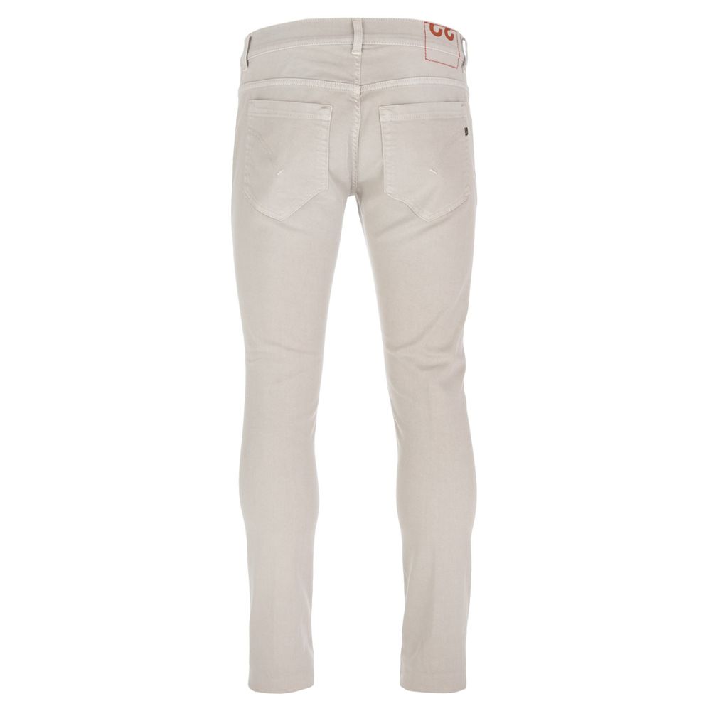 Chic Beige Stretch Cotton Trousers - SEHABRANDS