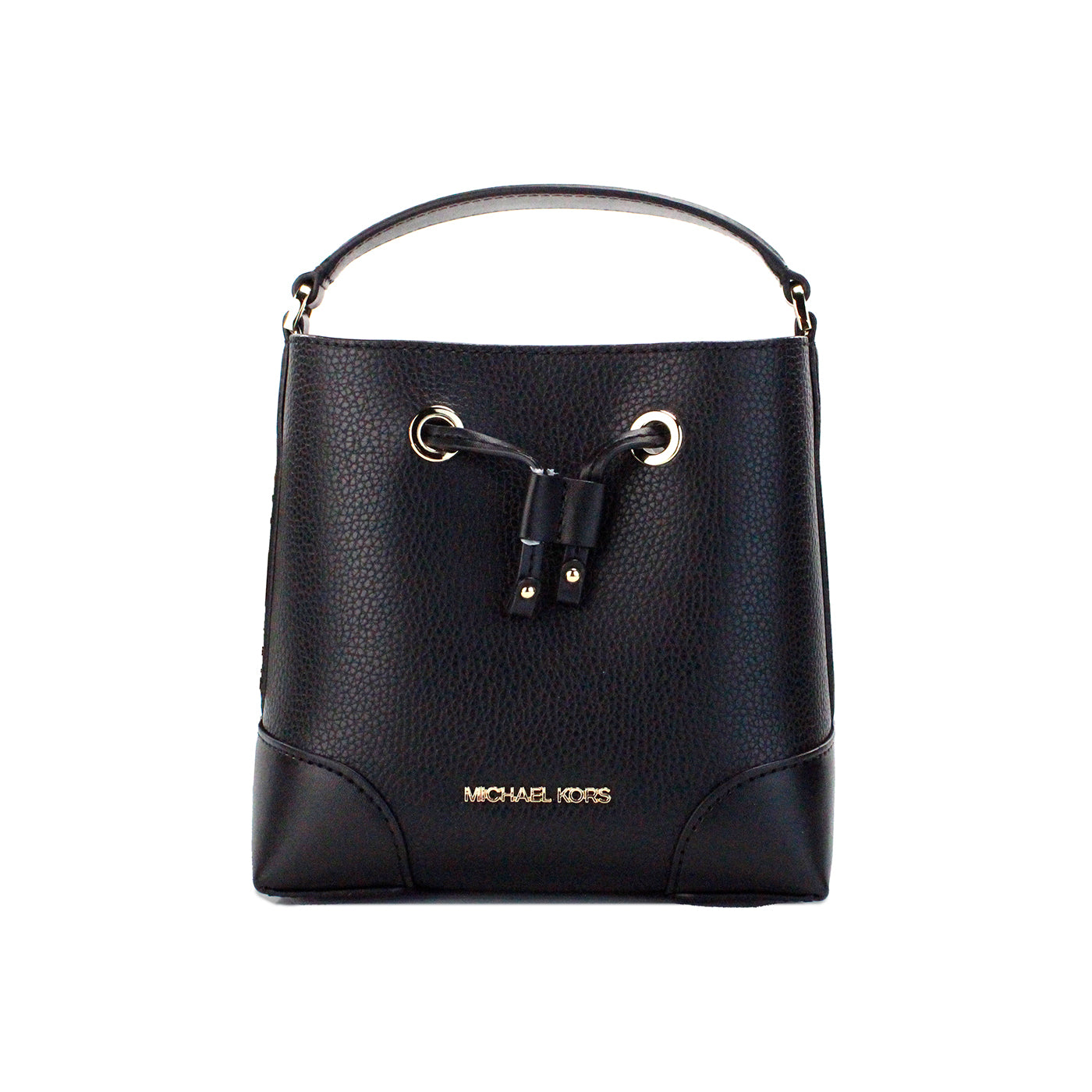 Mercer Small Black Pebbled Leather Bucket Crossbody Bag Purse - SEHABRANDS