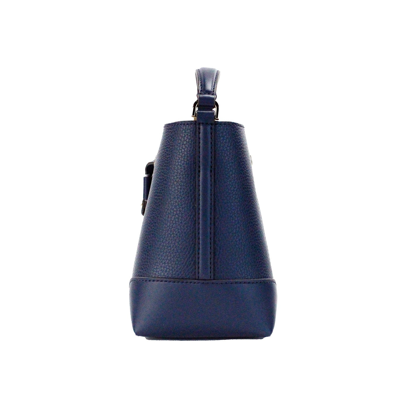 Mercer Small Navy Pebbled Leather Bucket Crossbody Bag Purse - SEHABRANDS