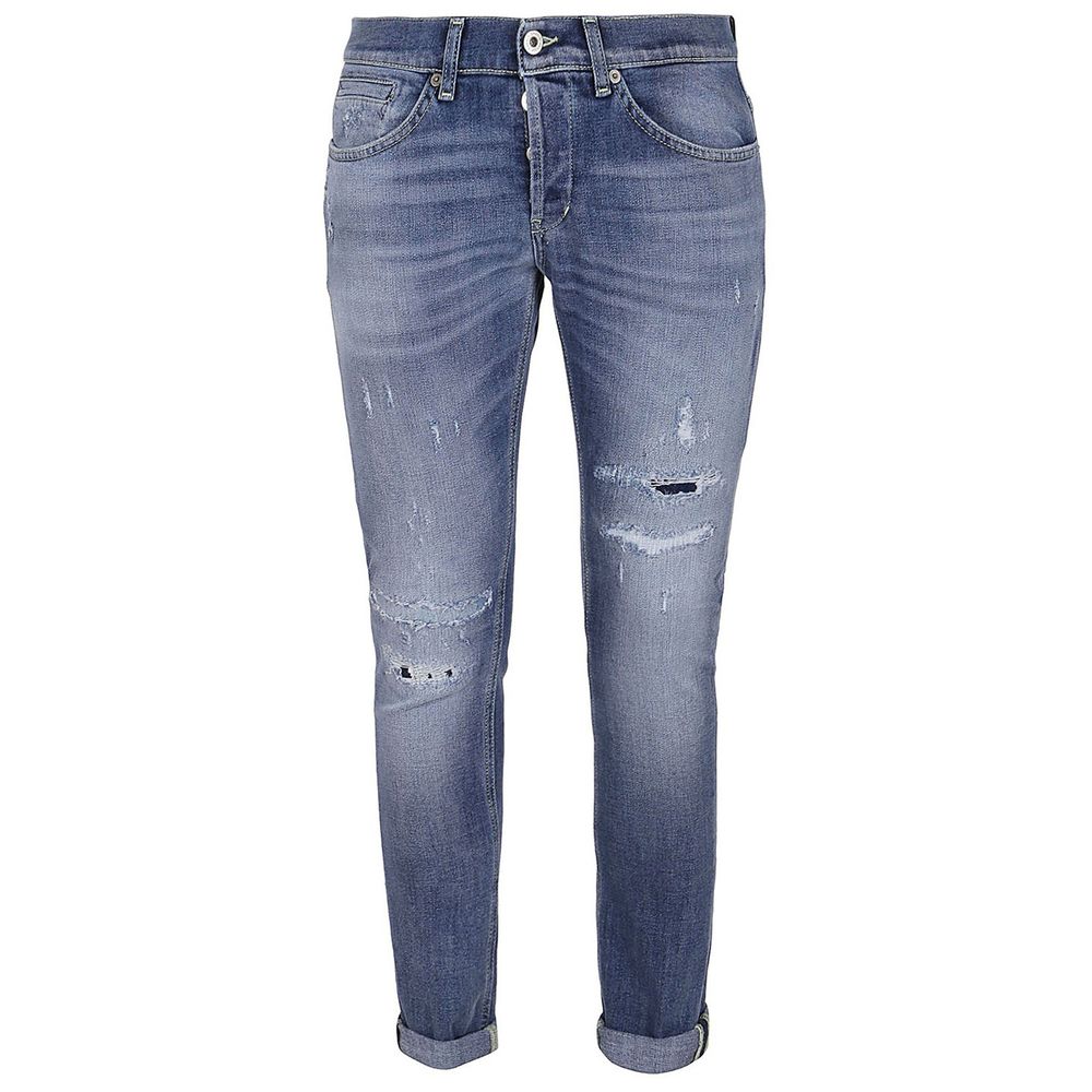 Chic Distressed Blue Stretch Jeans - SEHABRANDS