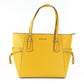 Voyager Large Marigold Pebbled Leather East West Tote Bag Purse - SEHABRANDS