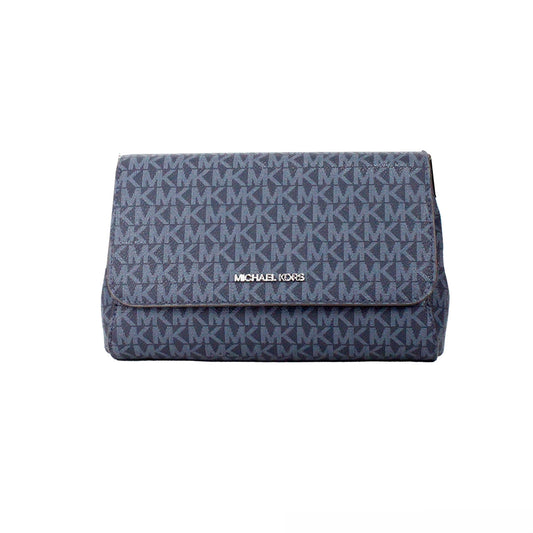 Jet Set Medium Navy Blue PVC Convertible Pouchette Crossbody Bag - SEHABRANDS