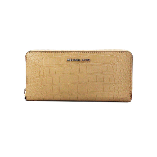 Jet Set Large Camel Animal Print Leather Continental Wrist Wallet - SEHABRANDS