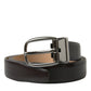 Dolce & Gabbana Elegant Dark Brown Calf Leather Belt