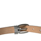 Dolce & Gabbana Elegant Dark Brown Calf Leather Belt