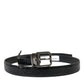 Dolce & Gabbana Elegant Black Leather Belt with Metal Buckle