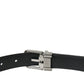 Dolce & Gabbana Elegant Black Leather Belt with Metal Buckle