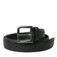 Dolce & Gabbana Elegant Black Leather Belt with Metal Buckle