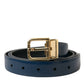 Dolce & Gabbana Elegant Blue Calf Leather Belt