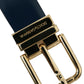 Dolce & Gabbana Elegant Blue Calf Leather Belt