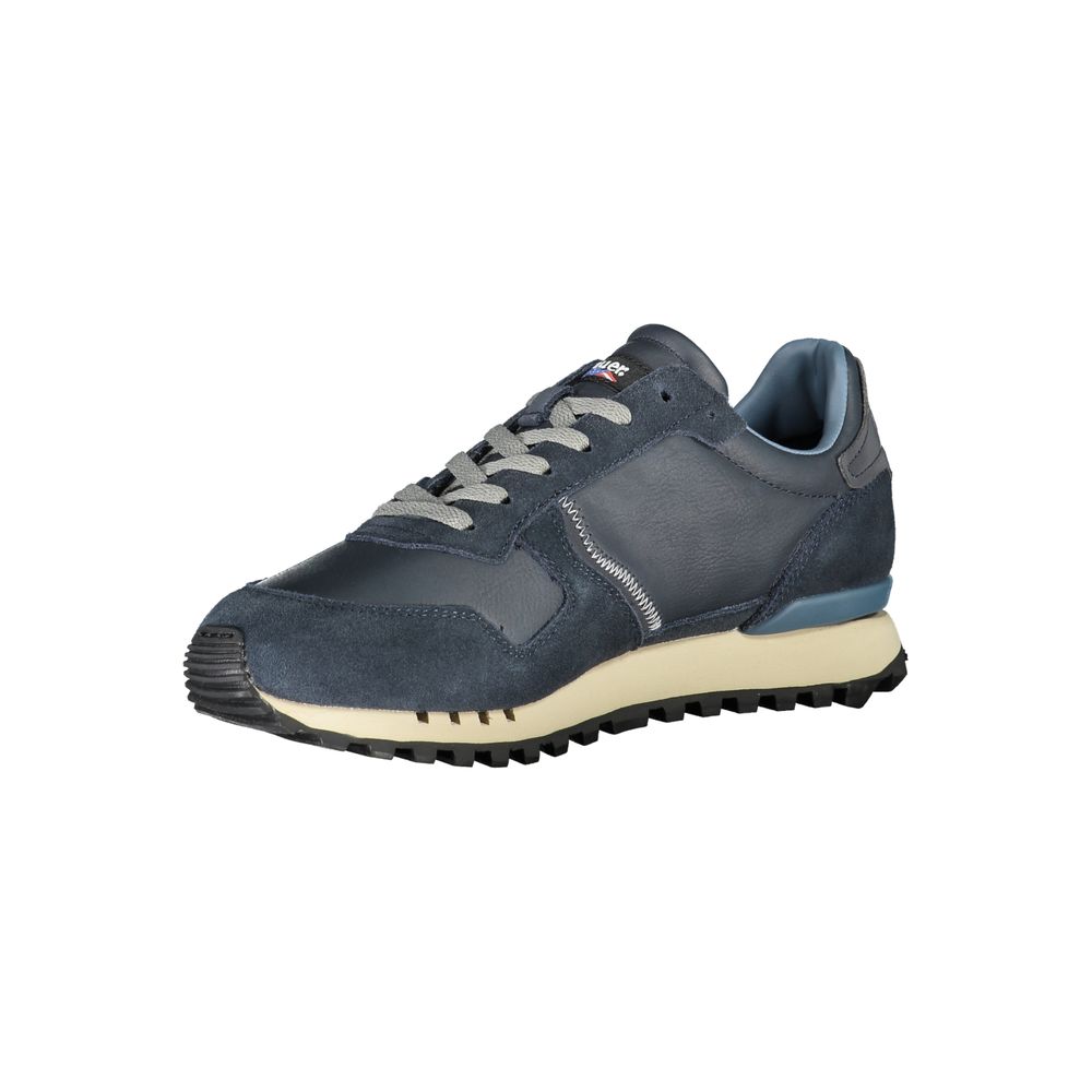 Sleek Blue Sports Sneakers with Contrast Lace-Up Detail - SEHABRANDS