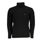 U.S. Grand Polo Elegant Black Turtleneck Twisted Sweater