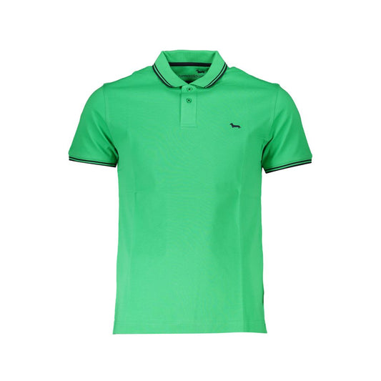 Chic Green Cotton Polo with Contrast Detailing - SEHABRANDS