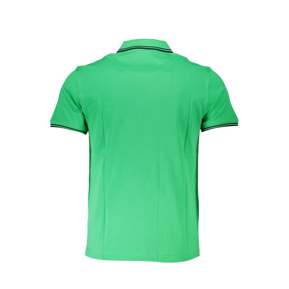 Chic Green Cotton Polo with Contrast Detailing - SEHABRANDS