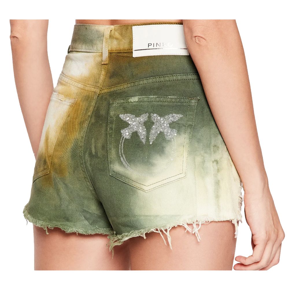 Military Green Cotton Women Shorts - SEHABRANDS