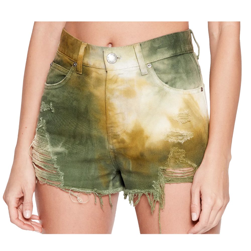 Military Green Cotton Women Shorts - SEHABRANDS