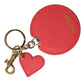 Dolce & Gabbana Elegant Red Leather Keychain with Gold Accents