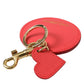 Dolce & Gabbana Elegant Red Leather Keychain with Gold Accents