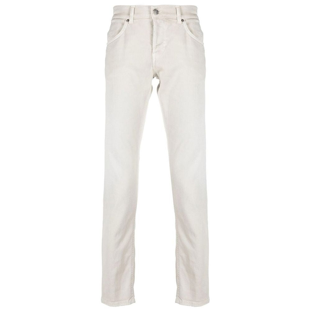 Cream-Colored Cotton Blend Trousers - SEHABRANDS