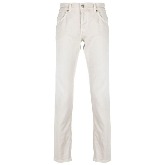 Cream-Colored Cotton Blend Trousers - SEHABRANDS