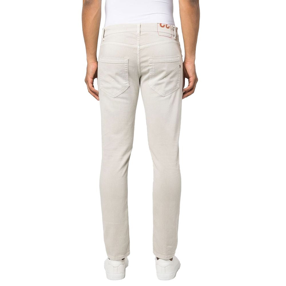 Cream-Colored Cotton Blend Trousers - SEHABRANDS