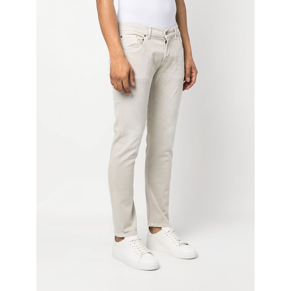 Cream-Colored Cotton Blend Trousers - SEHABRANDS