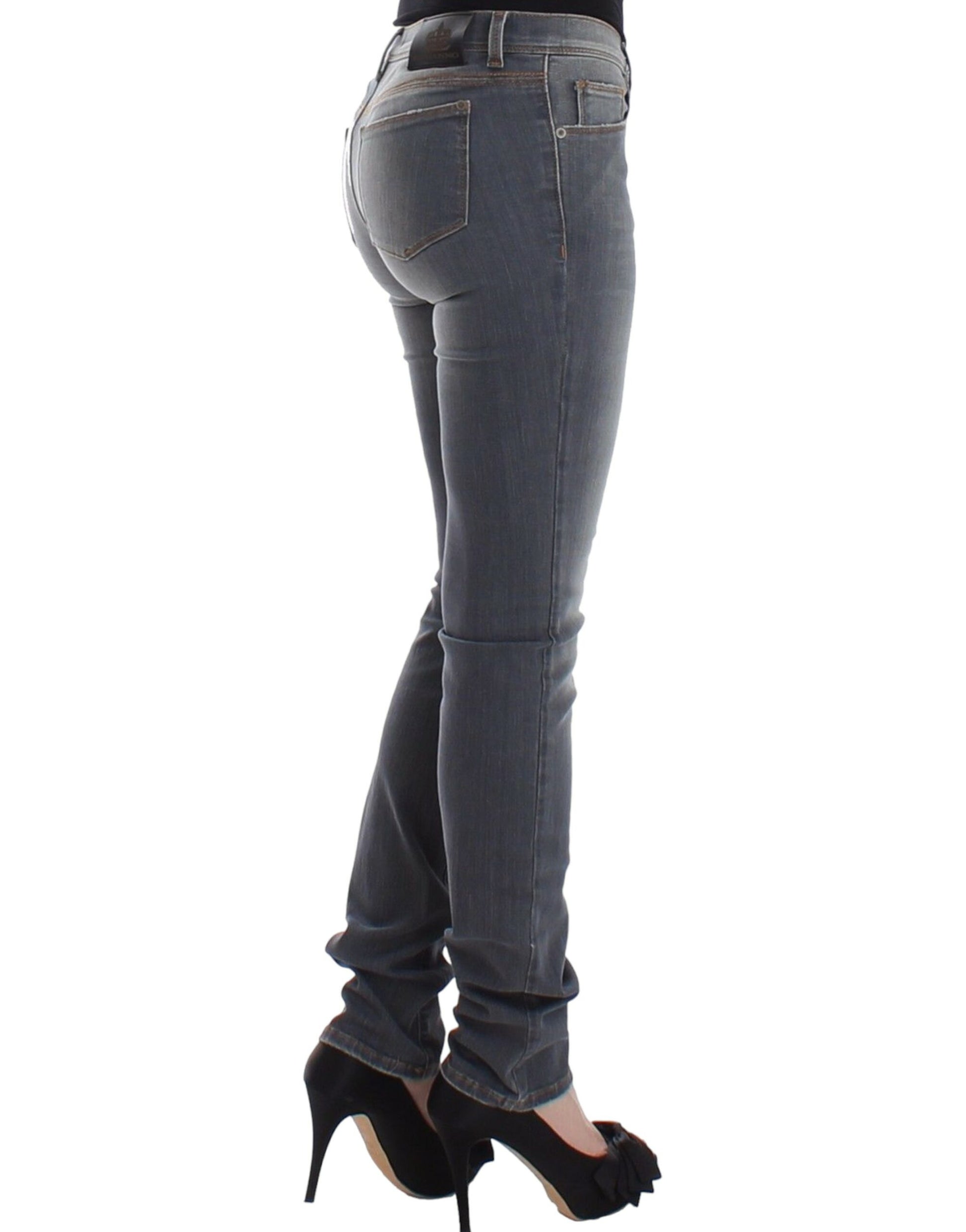 Chic Gray Slim-Fit Skinny Jeans - SEHABRANDS