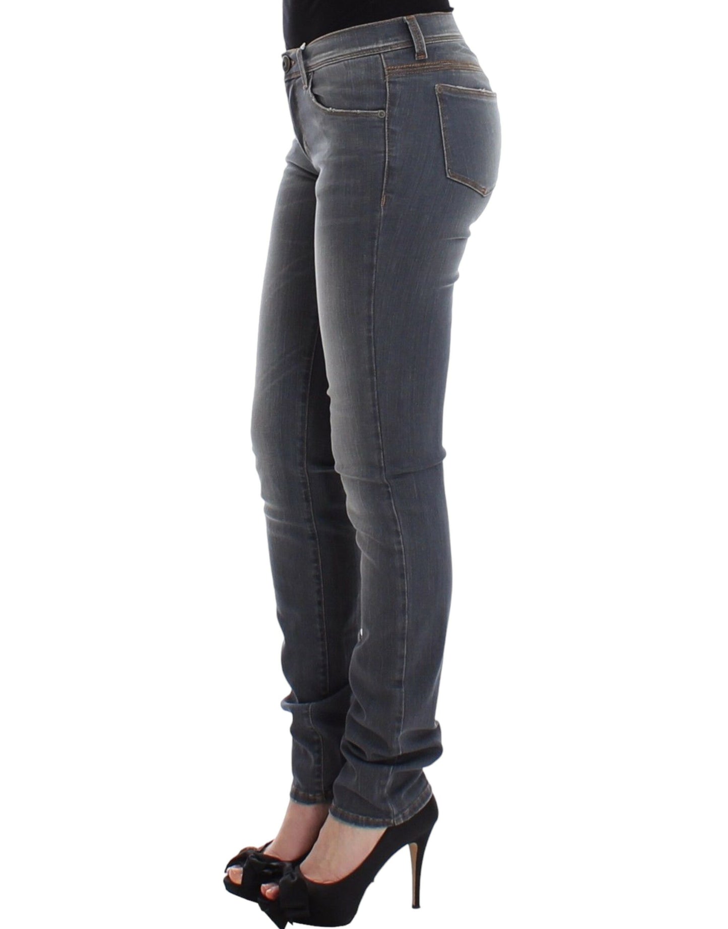 Chic Gray Slim-Fit Skinny Jeans - SEHABRANDS