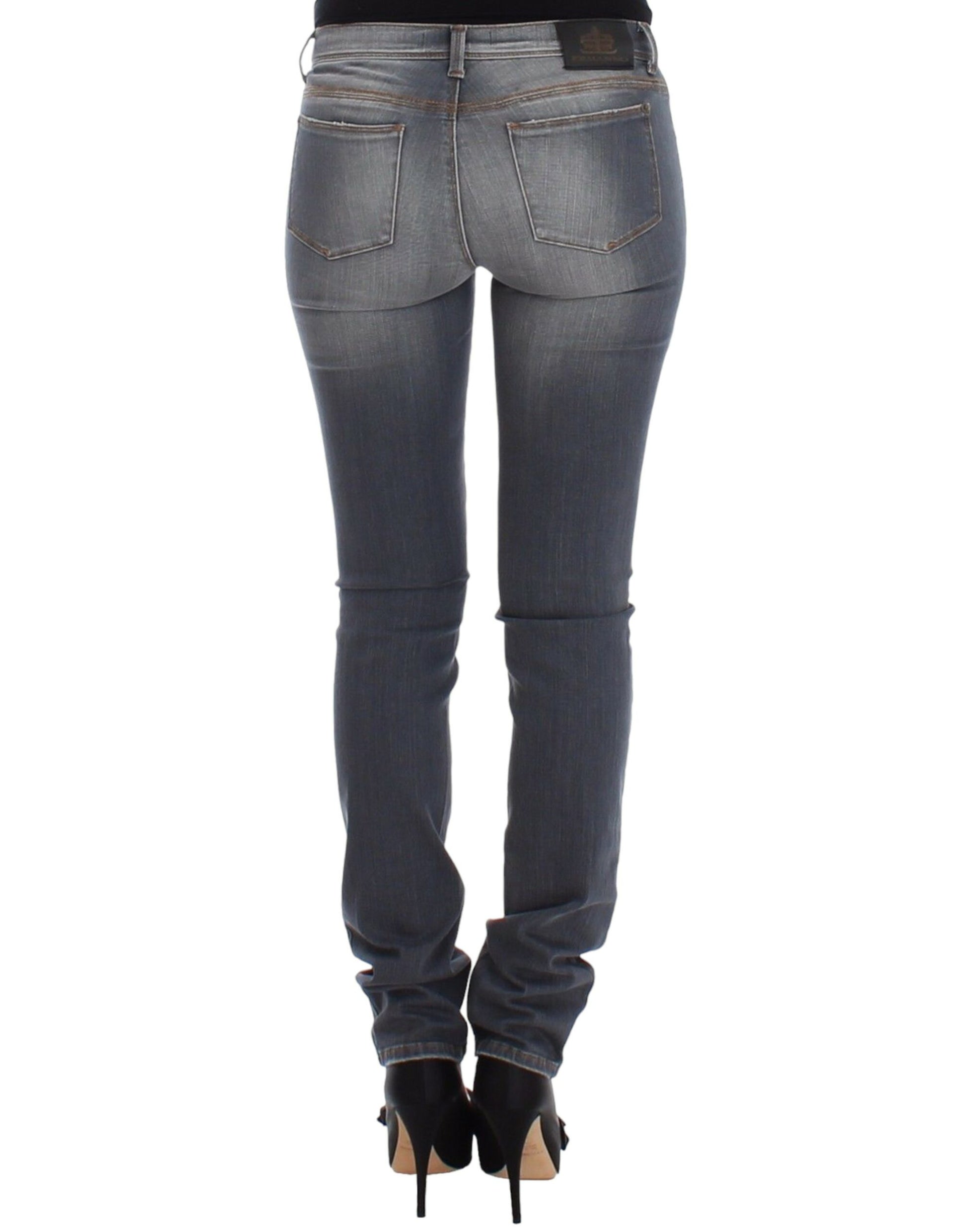 Chic Gray Slim-Fit Skinny Jeans - SEHABRANDS