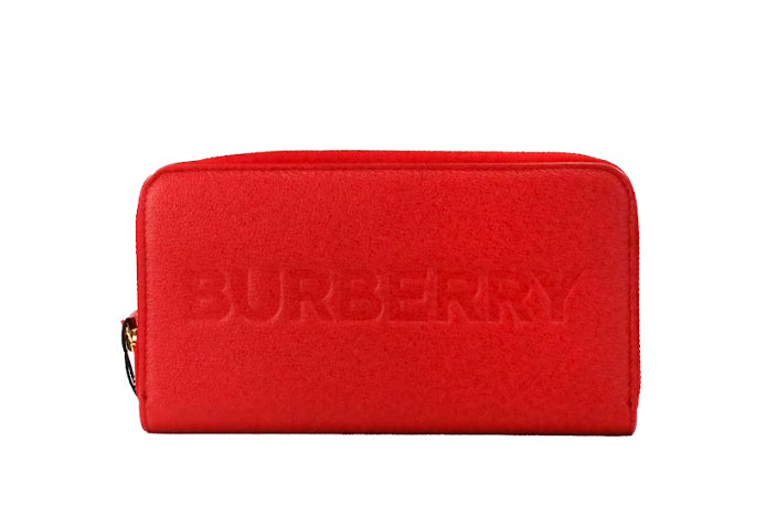 Elmore Red Embossed Logo Leather Continental Clutch Wallet - SEHABRANDS