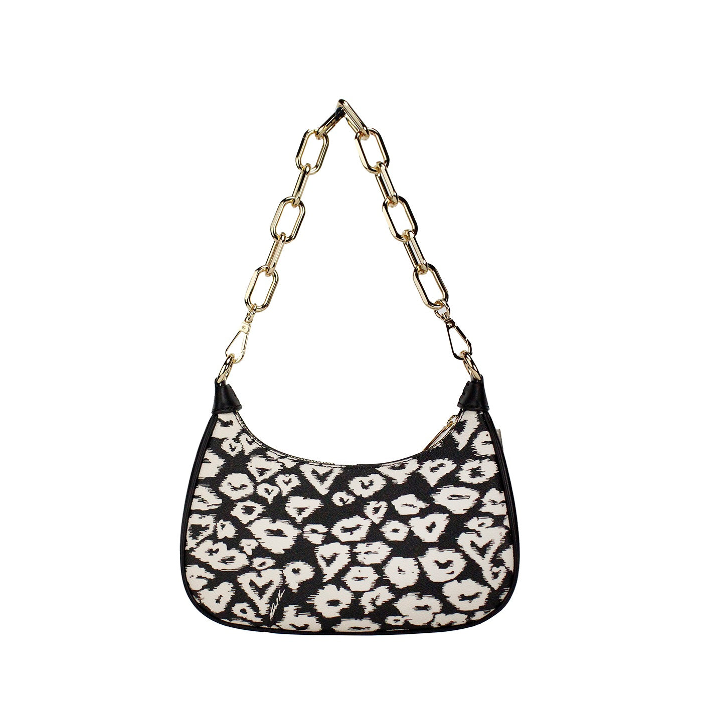 Cora Medium Heart Print PVC Zip Pouchette Crossbody Bag - SEHABRANDS