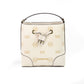 Mercer Small Light Cream Embossed Drawstring Bucket Messenger Bag - SEHABRANDS