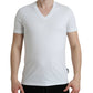 Dolce & Gabbana White Cotton V-neck Short Sleeve Underwear T-shirt