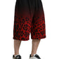 Dolce & Gabbana Red Leopard Print Cotton Bermuda Shorts