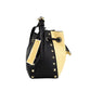 Phoebe Small Straw Studded Faux Leather Bucket Messenger Bag Purse - SEHABRANDS