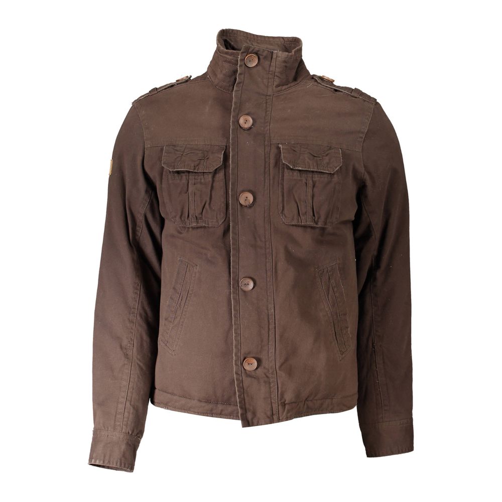 Brown Polyester Jacket - SEHABRANDS