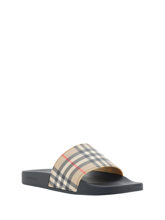 Brown Rubber Slides Sandals - SEHABRANDS