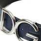 Dolce & Gabbana Blue Leather Silver Metal Logo Buckle Belt Men