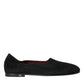 Dolce & Gabbana Black Suede Loafers Formal Dress Slip On Shoes