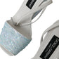 Dolce & Gabbana Light Blue Sequin Ankle Strap Sandals Shoes