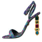 Dolce & Gabbana Multicolor Jacquard Crystals Sandals Shoes