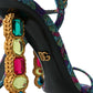 Dolce & Gabbana Multicolor Jacquard Crystals Sandals Shoes