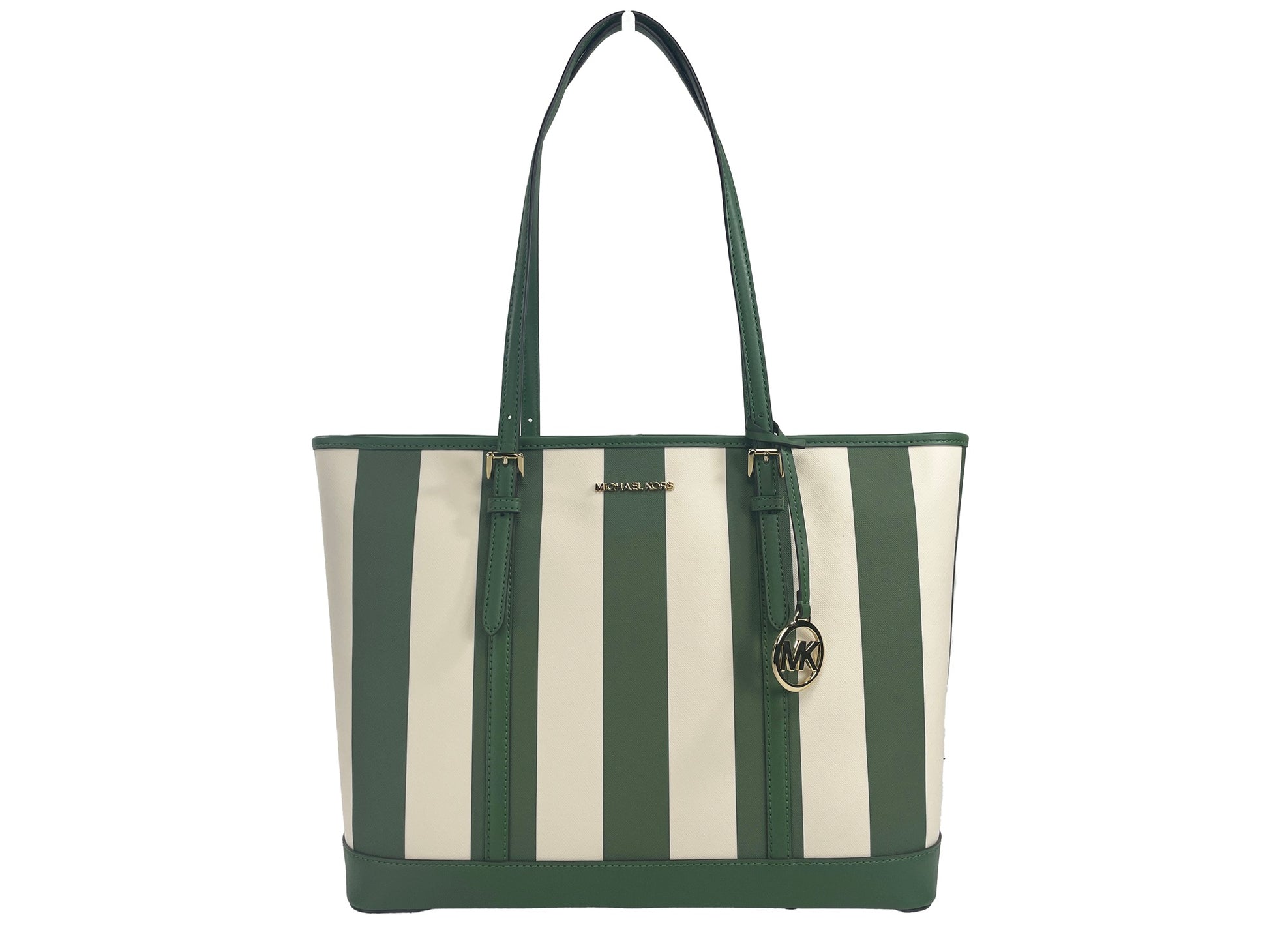 Jet Set Travel Large TZ Shoulder PVC Tote Bag Purse Fern Green - SEHABRANDS