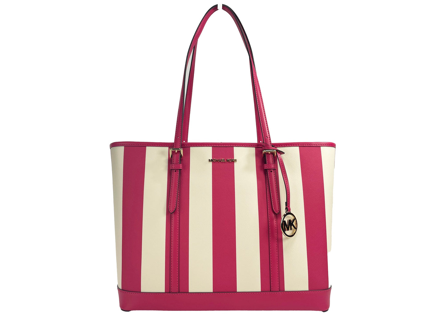 Jet Set Travel Large TZ Shoulder PVC Tote Bag Purse Pink - SEHABRANDS