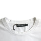 Dolce & Gabbana White Amor Heart Cotton Crewneck Short Sleeve T-shirt