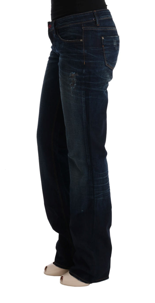 Elegant Blue Regular Fit Cotton Jeans - SEHABRANDS