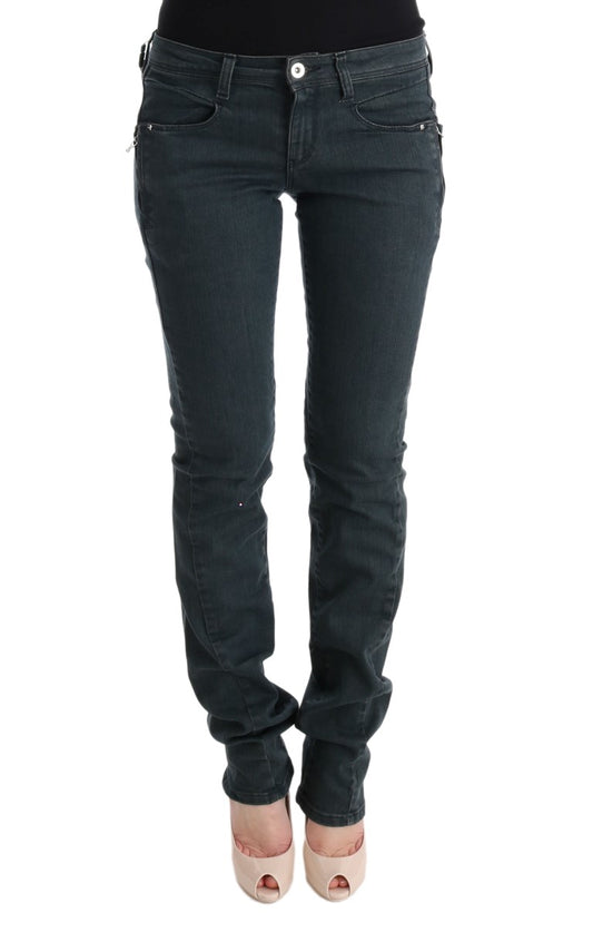 Chic Superslim Gray Cotton Jeans - SEHABRANDS